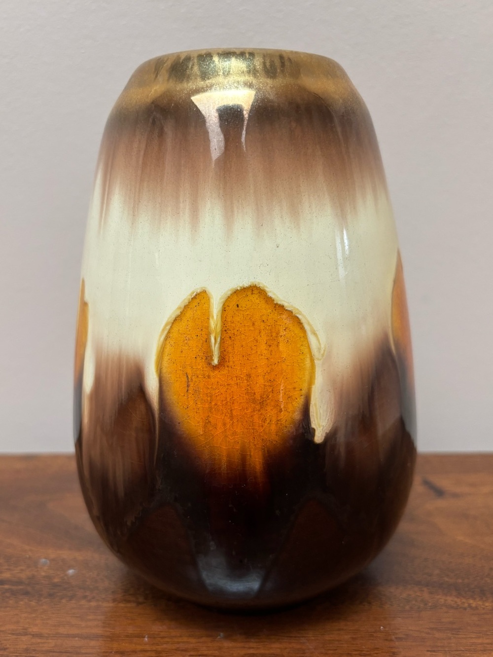 Vintage Keramik West Germany Drip Glaze Vase.